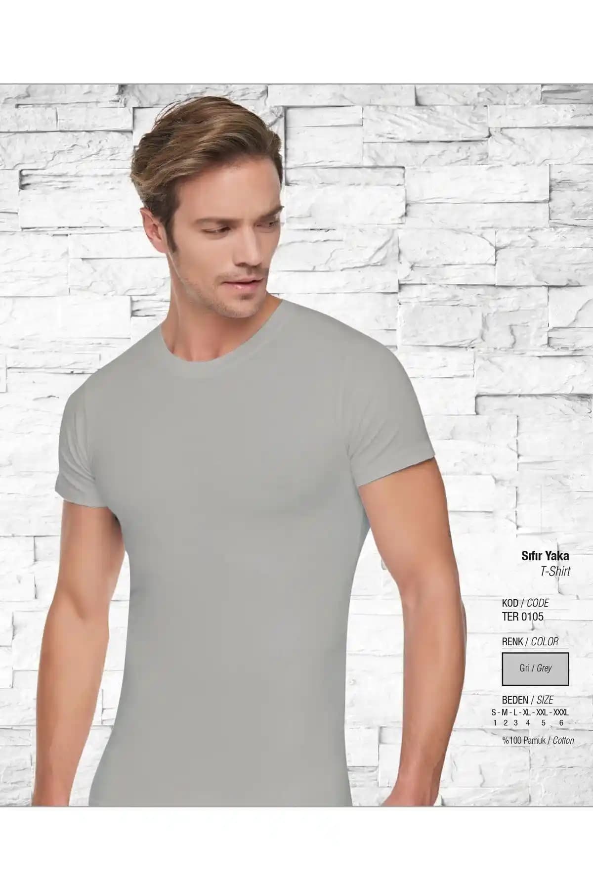 Erkekler İçin Konforlu ve Şık Penye Atlet Yarım Kollu 0 Yaka Tasarımı