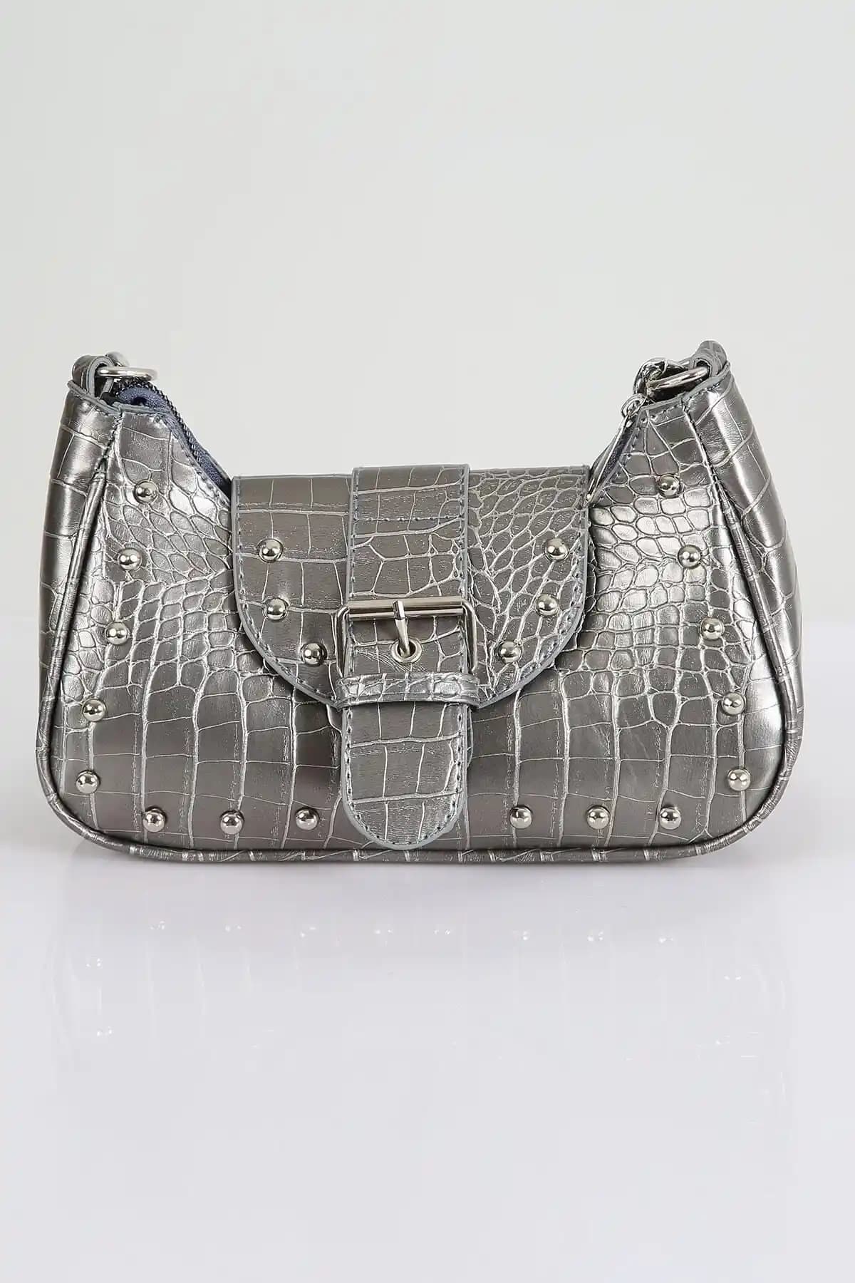 FASOLDY Bony Zımbalı Timsah Desenli Gri Kol Çantası İncelemesi ve Özellikleri