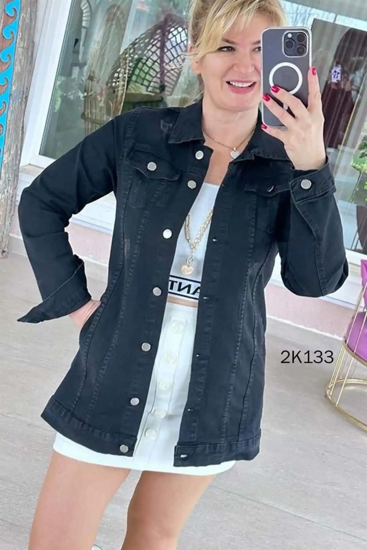 İnce Topuk Boyfriend Kot Ceket 2k133: Şık ve Rahat Günlük Kullanım İçin Ideal