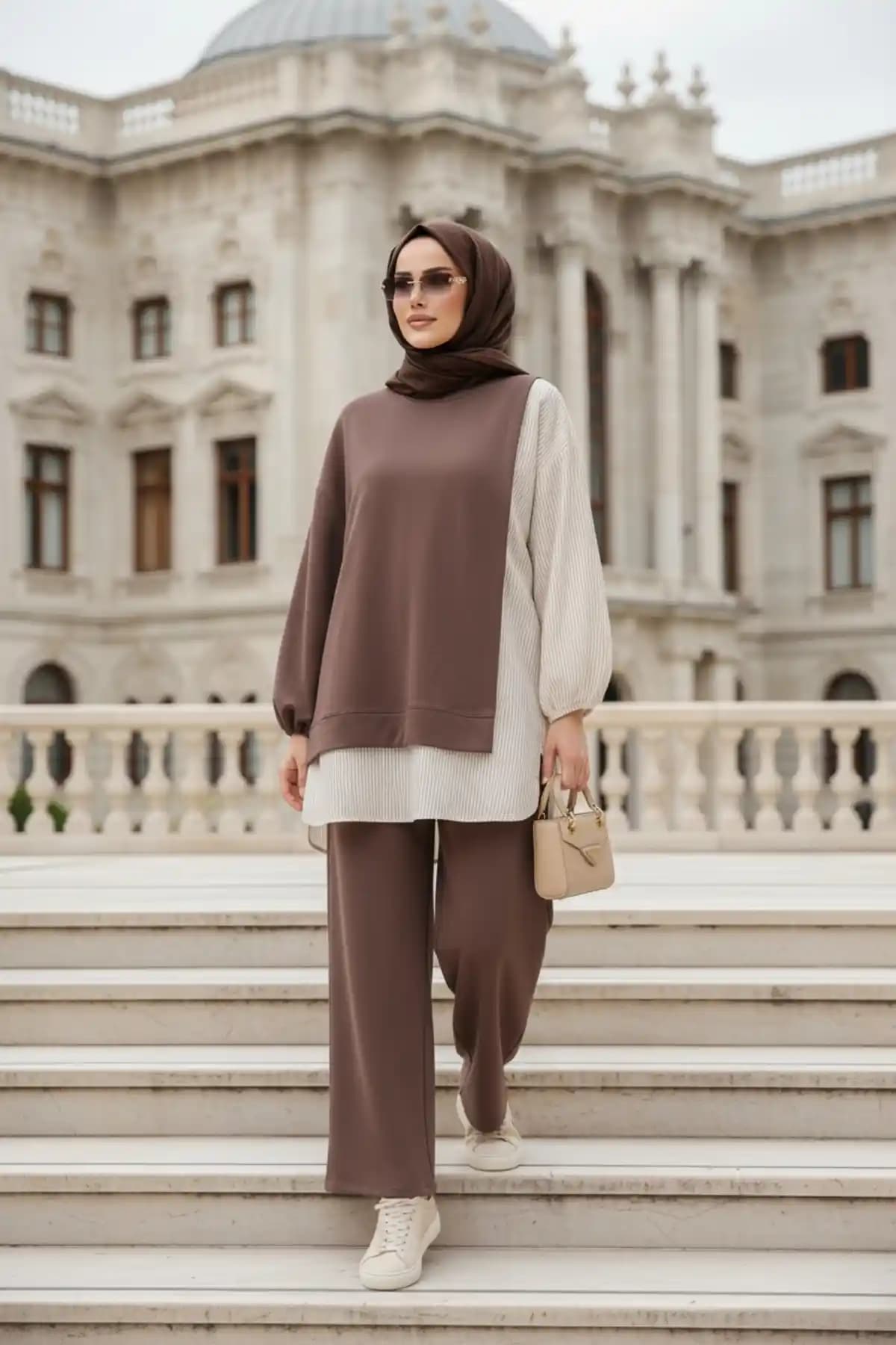 Kadın Tesettür Takımı İki Parça Pamuklu Şık ve Rahat Giyim Seçeneği