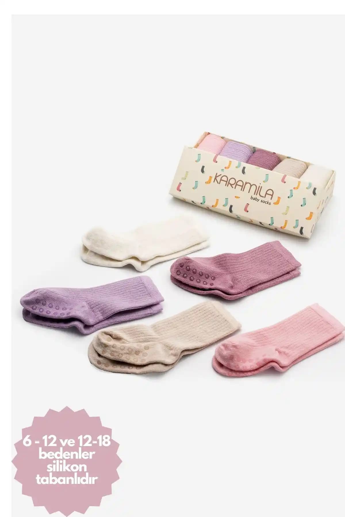 KARAMİLA 5 Çift Bambu Bebek Çorapları: Doğal ve Güvenilir Konfor Sunan Bebek Çorapları