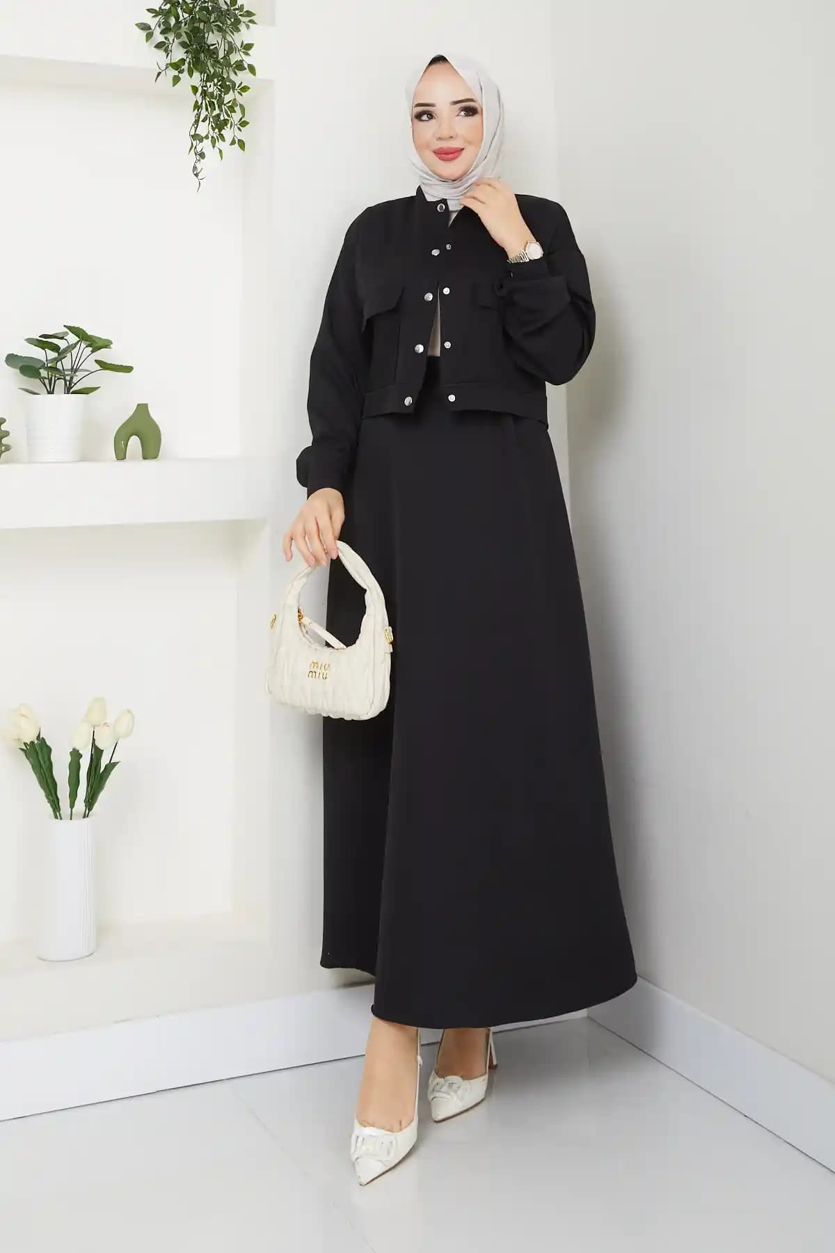 Modapark.ist Kadın Çıtçıt Düğmeli Cepli Etekli Takım İnceleme ve Özellikleri