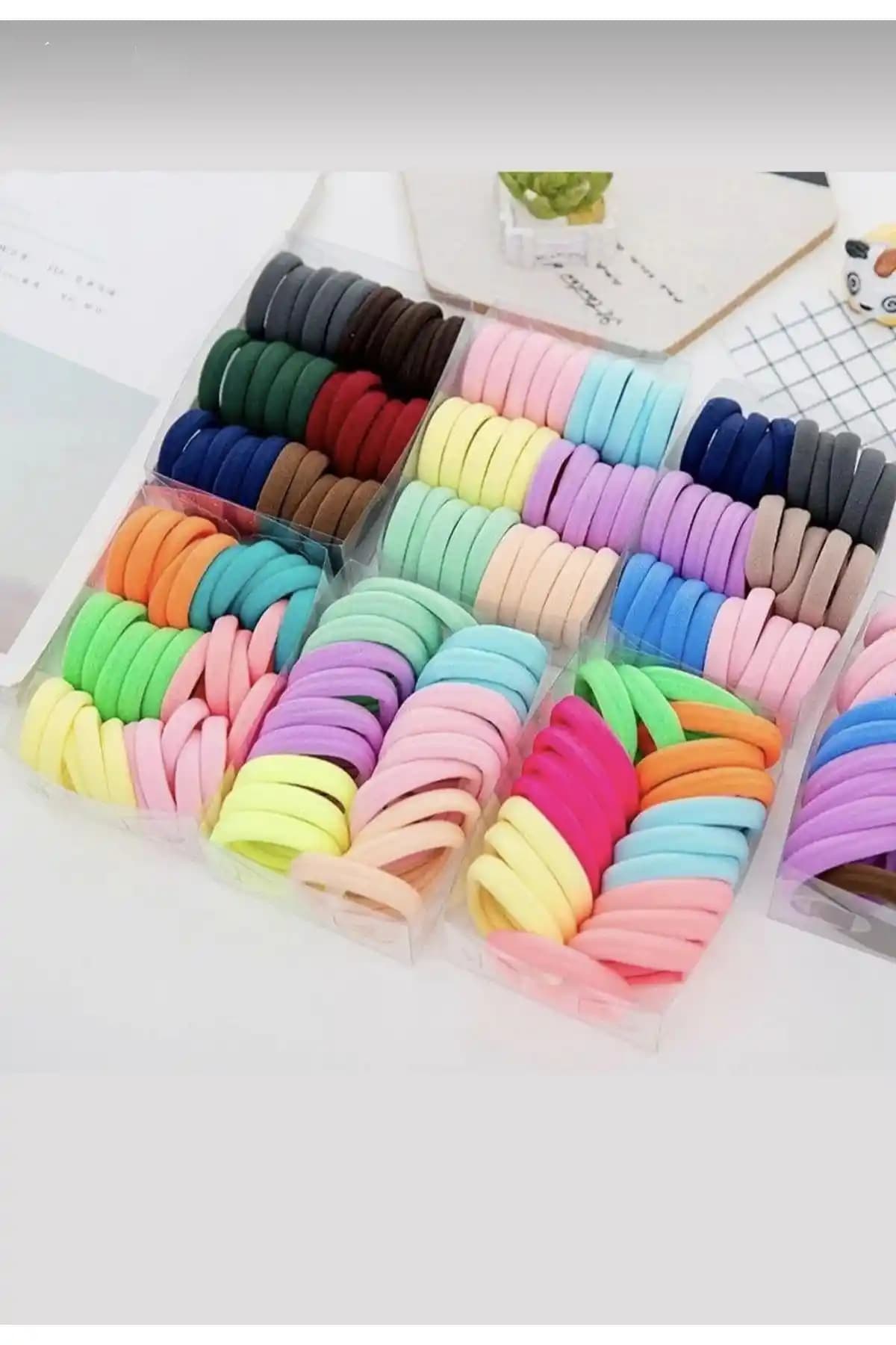 Monalisa Kadın Renkli Saç Lastik Tokası Seti 100'lü Çok Renkli ve Dayanıklı Tasarım
