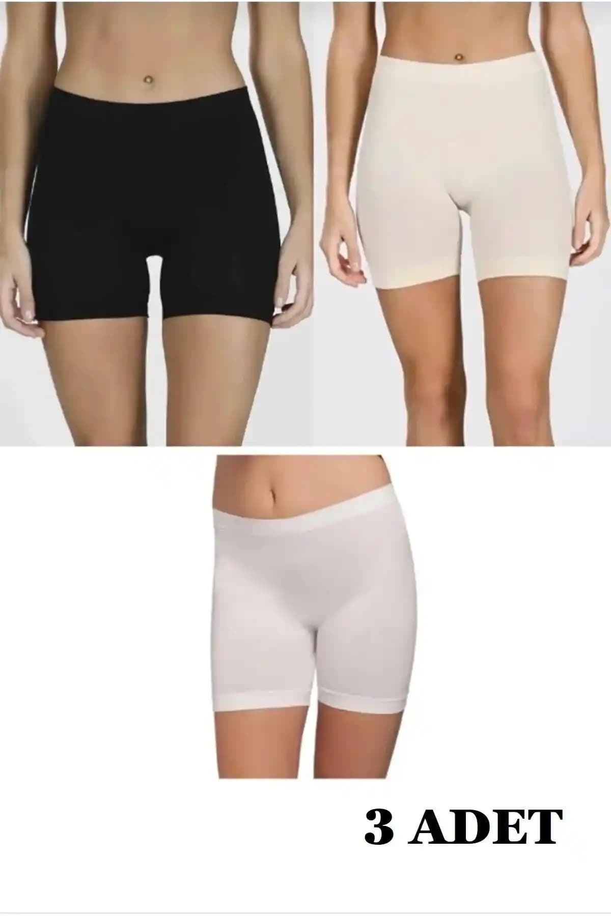 Nbb Kadın Asorti 3 Renk Seamless Dikişsiz Şort Boxer - Rahat ve Şık Günlük İç Giyim
