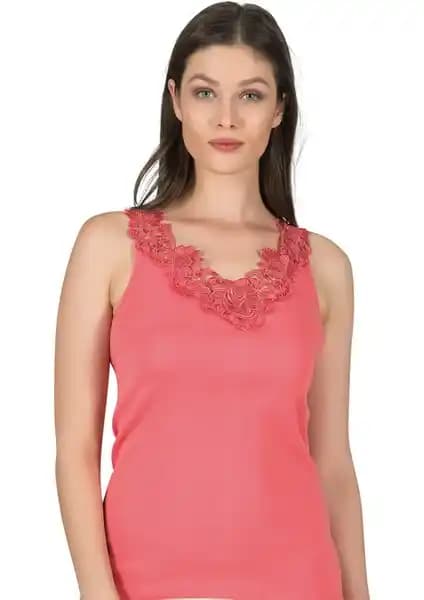 Özkan Underwear 2001 Kadın Pamuklu Ribana Dantelli Güpürlü Manolya Atlet Tanıtımı ve Özellikleri