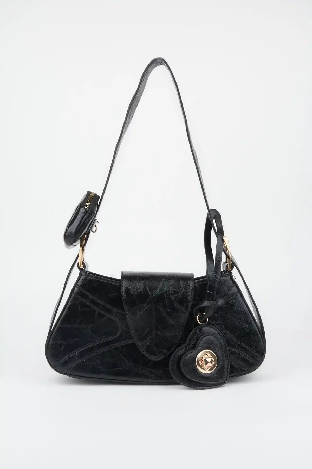 Vivaq Lotus Siyah Baget Çanta ve Cüzdan Seti Şıklık ve Fonksiyonellik Sunar