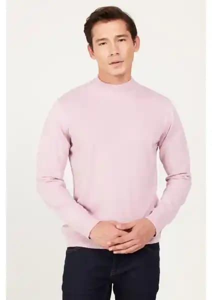 Altınyıl<dı>z Classics Erkek Gül Kurusu Yarım Balıkçı Yaka Triko Kazak