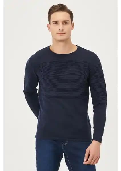 Altınyıl<dı>z Classics Erkek Lacivert Standart Fit Triko Kazak Günlük ve Şık Kullanım