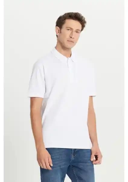 Altınyılz Classics Erkek Beyaz %100 Pamuk Polo Yaka Tişört Şıklık ve Konfor Sunar