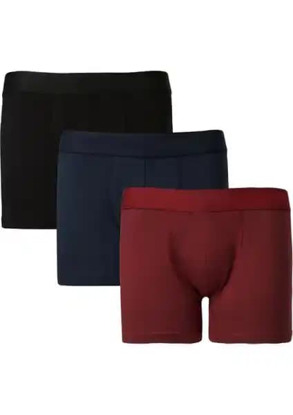 Altınyılz Classics Erkek Bordo-Lacivert 3'lü Boxer Paketi Konfor ve Şıklık Sunar