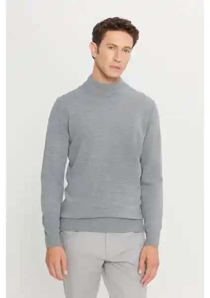 Altınyılz Classics Erkek Gri Melanj Yarım Balıkçı Yaka Triko Kazak Ürün Tanıtımı ve Kombin İpuçları