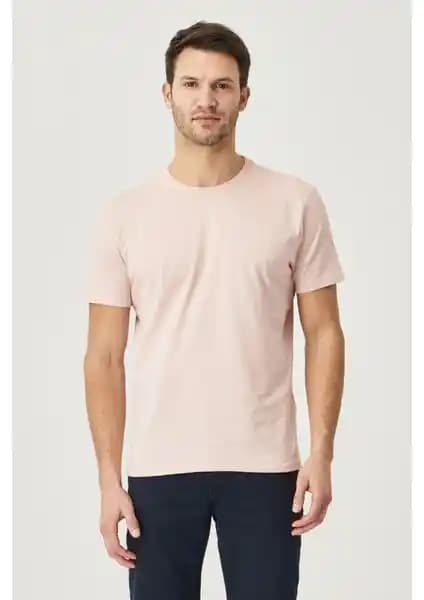 Altınyılz Classics Erkek Gül Kurusu %100 Pamuk Slim Fit Tişört Modern ve Şık Tasarım