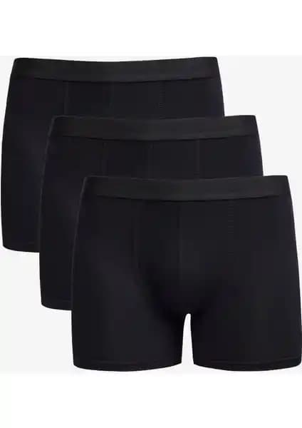 Altınyılz Classics Erkek Siyah 3'lü Pamuklu Esnek Boxer Paketi Günlük Kullanım İçin