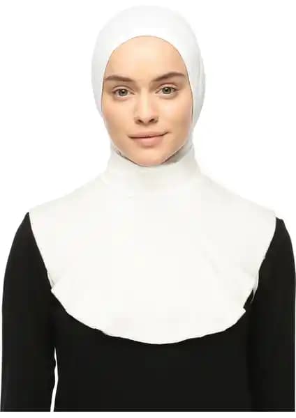 Altobeh Düz Balıkçı Yaka Boğazlı Penye Tesettür Boyunluk Ekru Günlük Kullanım İçin