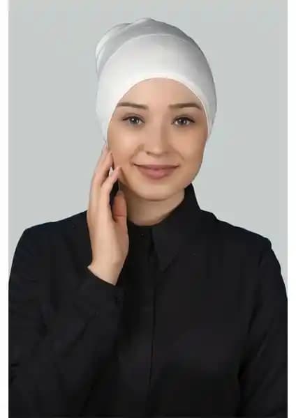 Altobeh Ekru Pratik Uzun Boru Tesettür Bonesi Şıklık ve Konfor Bir Arada