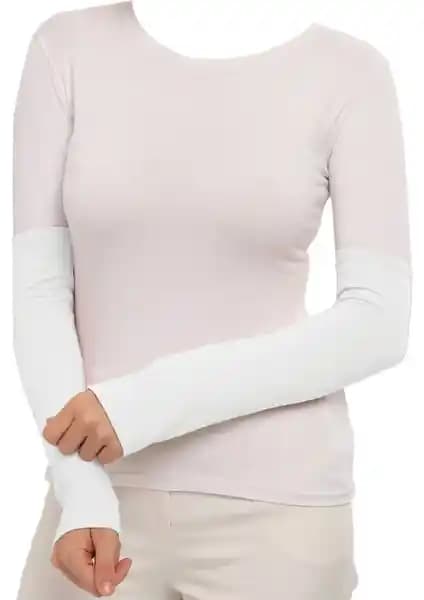 Altobeh Pratik Tesettür Kolluk Penye Namaz Kolluğu Düz Beyaz - Konfor ve Şıklık Sunan Model