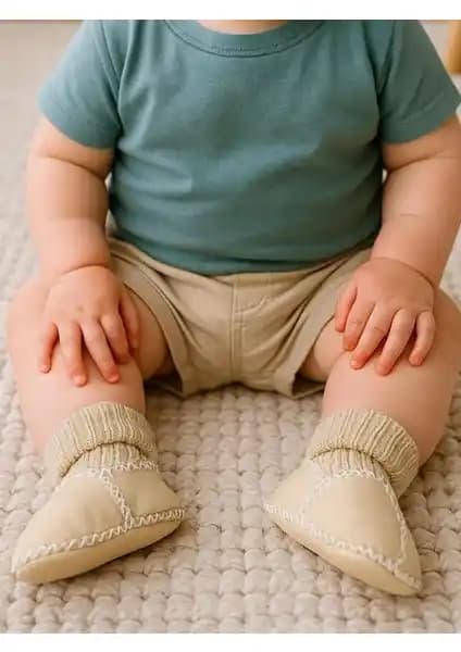 Angeltouch Bebek Patik Hakiki Deri Lüx Krem: Sağlıklı ve Şık Bebek Ayakkabısı