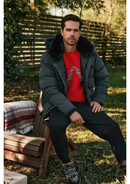 AVVA Erkek Gri Su Itici Rüzgar Geçirmez Kapüşon ve Kürk Yakalı Şişme Mont Özellikleri ve Kullanım Avantajları