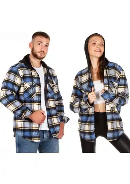 Benesse Unisex Kapüşonlu Fermuarlı Oduncu Gömleği Modern Tasarım ve Çok Yönlü Kullanım İmkanıyla