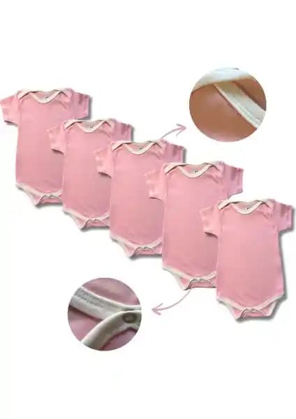 Betül Bebek Organik Pamuk Kısa Kollu 5'li Body ve Zıbın Setleri Güvenli ve Konforlu Tasarım