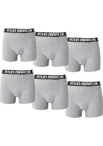 Boun Marche Erkek Boxer Likralı Premium 6'lı Paket Konfor ve Şıklık Sunar