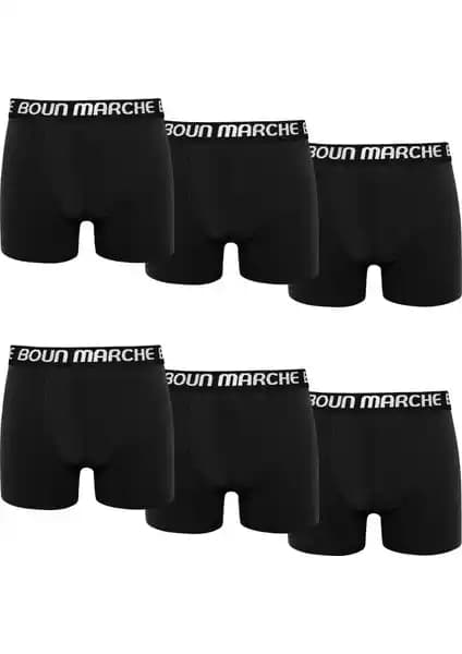 Boun Marche Erkek Likralı Boxer 6'lı Kutu Konfor ve Şıklık Sunan Modern Tasarım