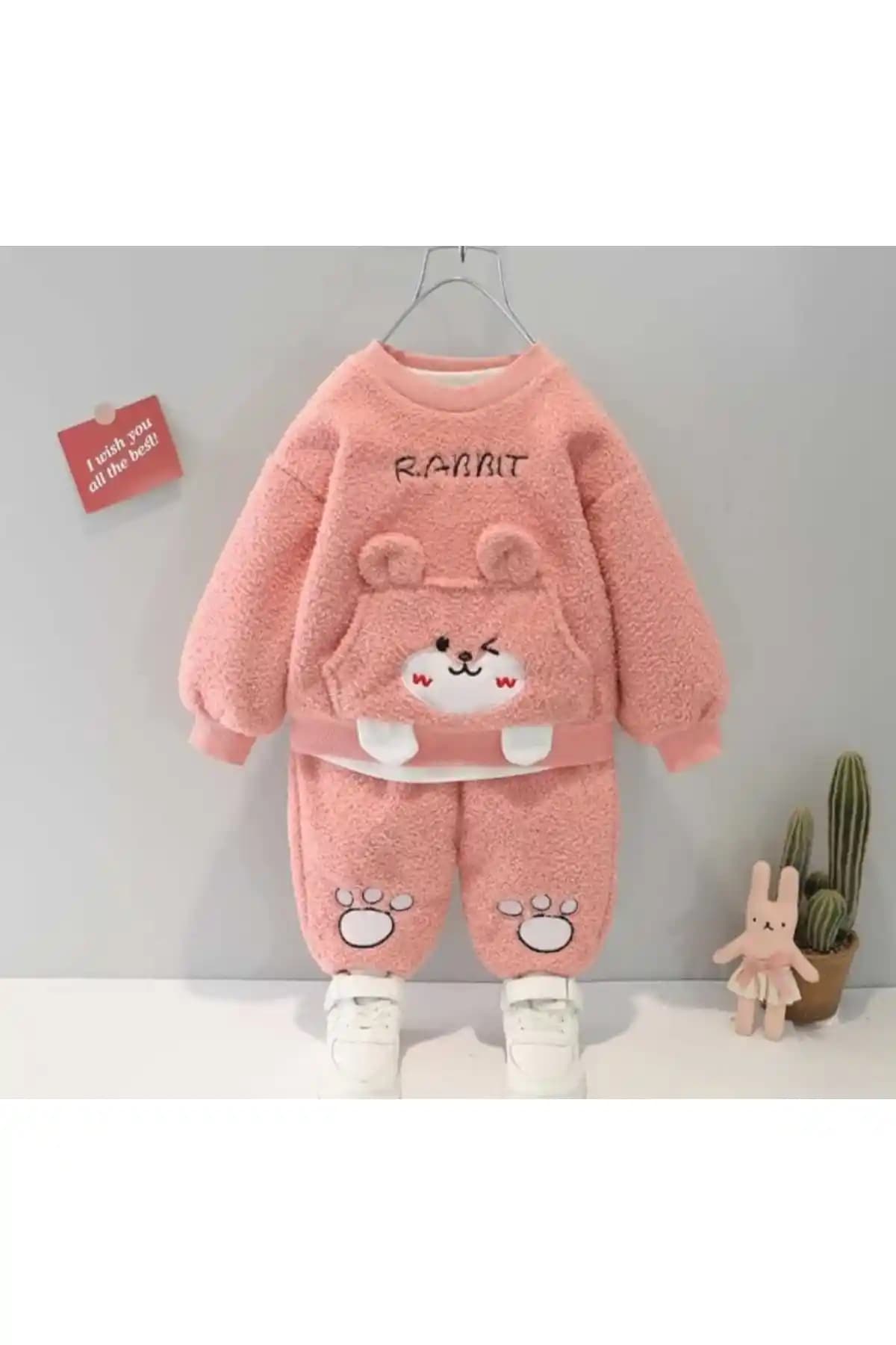 Bubito Kışlık Peluş Alt Üst Takımı Çocuklar İçin Sıcak ve Şık Tasarım