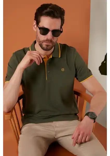 Buratti %100 Pamuk Düğmeli Polo Yaka T-Shirt Erkekler İçin Şık ve Konforlu Günlük Giyim Seçeneği