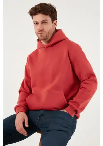 Buratti Erkek Kapüşonlu Şardonlu Sweatshirt Modern ve Rahat Kış Giyim Seçeneği