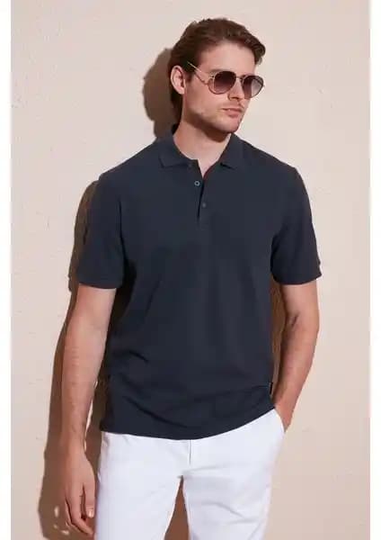 Buratti Erkek Pamuklu Regular Fit Düğmeli Polo Yaka T-Shirt Şık ve Rahat Günlük Kullanım İçin