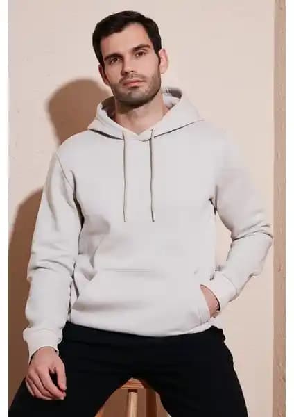 Buratti Slim Fit Kapüşonlu Kanguru Cepli Sweat Erkekler İçin Kışlık Rahat ve Şık Tasarım