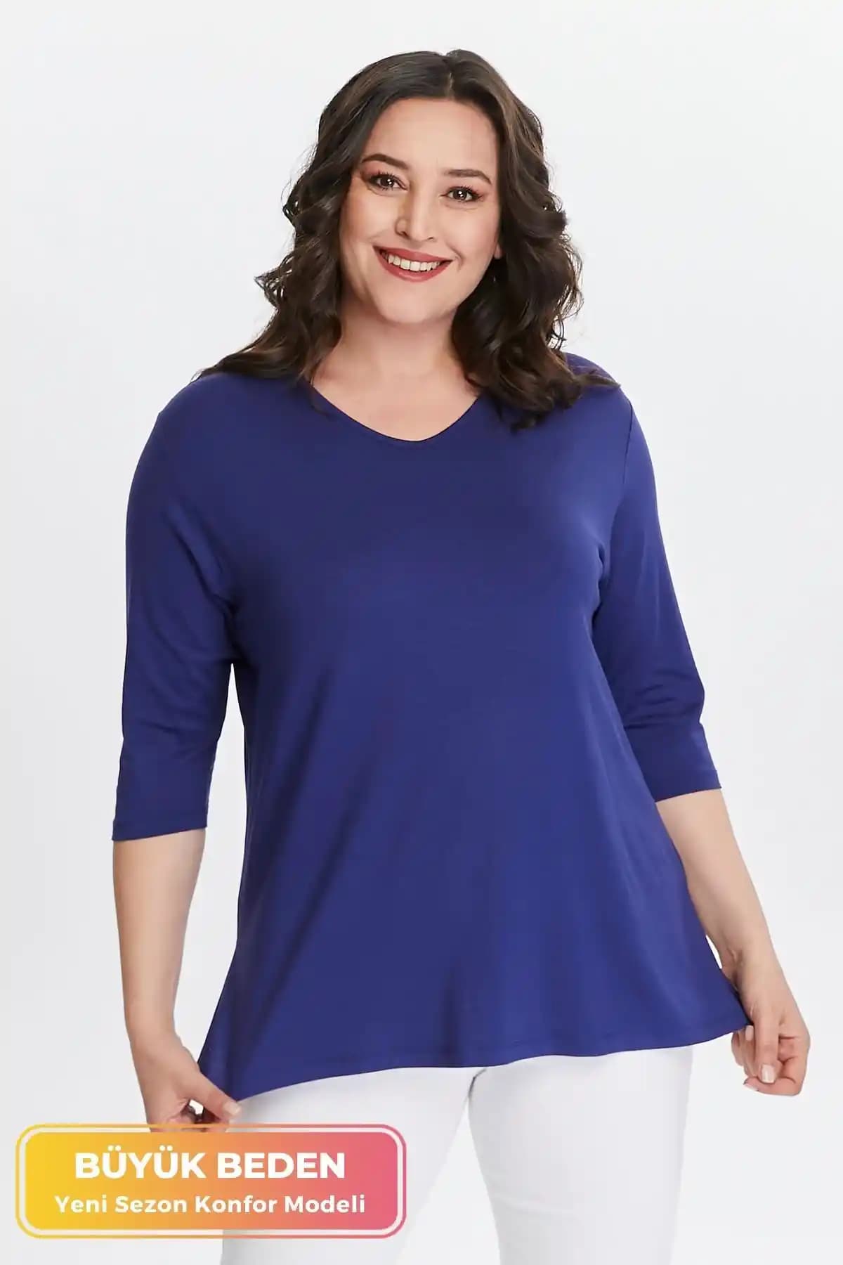 Büyük Beden Yandan Yırtmaçlı Penye Tunik ile Günlük Şıklığınızı Yükseltin