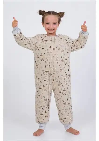 Cantoy Çocuk Uyku Tulumu 2.5 Tog Kaliteli Pamuklu Desenli Güvenli ve Rahat