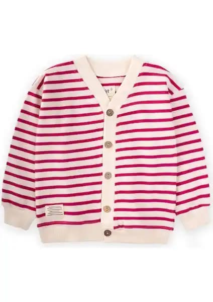 Cigit Çizgili Fuşya Hırka 2-10 Yaş Çocuklar İçin Şık ve Rahat Günlük Giyim Parçası