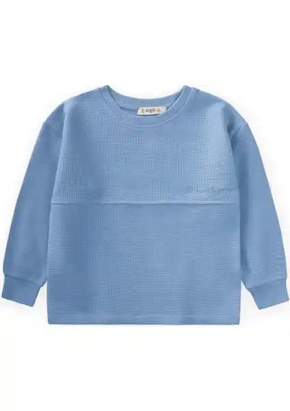 Cigit Oversize Waffle Mevsimlik T-Shirt 2-14 Yaş Çocuklar İçin Rahat ve Şık Giyim Seçeneği