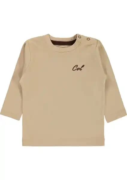 Civil Baby Erkek Bebek Sweatshirt 6-18 Ay Sütlükahve Yumuşak ve Şık Bebek Giyim Parçası