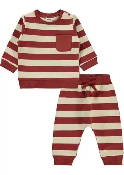 Civil Baby Erkek Bebek Takım 6-18 Ay Kiremit Renkli Rahat ve Şık Tasarım