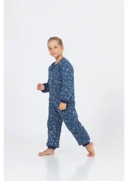 Çocuklar İçin Kalın Elyaf Dolgulu 2.5 Tog Desenli Uyku Tulumu Güvenli ve Konforlu Uyku Sağlar