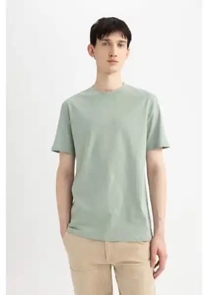 DeFacto %100 Pamuk Regular Fit Bisiklet Yaka Kısa Kollu Tişört Günlük Kullanım İçin