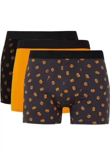 DeFacto Bal Kabağı Baskılı 3'lü Boxer Seti Modern ve Konforlu Tasarım