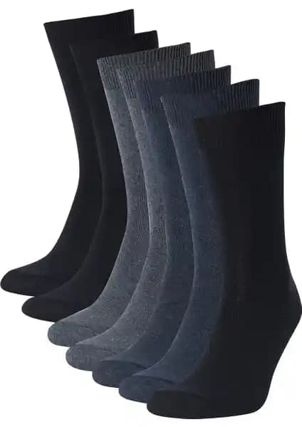 DeFacto Erkek 7'li Uzun Çorap Seti Kalite ve Konfor Sunan Günlük Giyim Aksesuarı