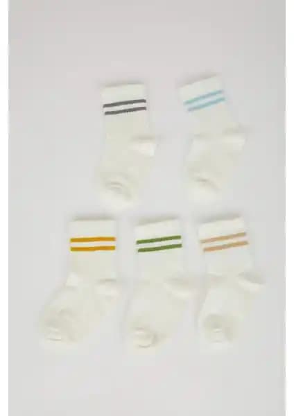 DeFacto Erkek Bebek Dikişsiz Pamuklu Uzun Çorap Seti: Renkli ve Dayanıklı Çocuk Çorapları