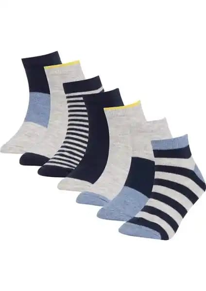 DeFacto Erkek Çocuk 7'li Pamuklu Patik Çorapları Konfor ve Şıklık Sunar