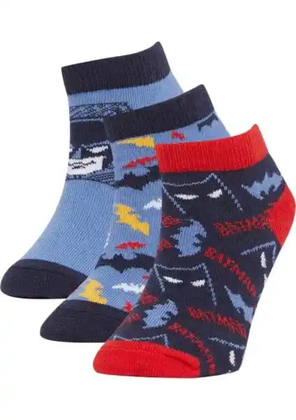 DeFacto Erkek Çocuk Batman Pamuklu 3'lü Patik Çorap: Konforlu ve Eğlenceli Tasarım