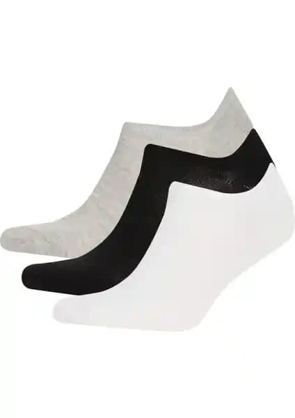 DeFacto Erkek Görünmez 3'lü Pamuklu Sneaker Çorap Seti Günlük Kullanım İçin Uygun