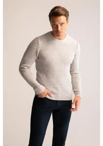 DeFacto Erkek Regular Fit Bisiklet Yaka Triko Kazak R1175AZ22WN Günlük ve Şık Kullanım İçin