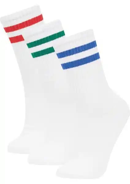 DeFacto Kadın 3'lü Pamuklu Uzun Çorap Z7495AZNS: Rahat ve Şık Günlük Kullanım İçin