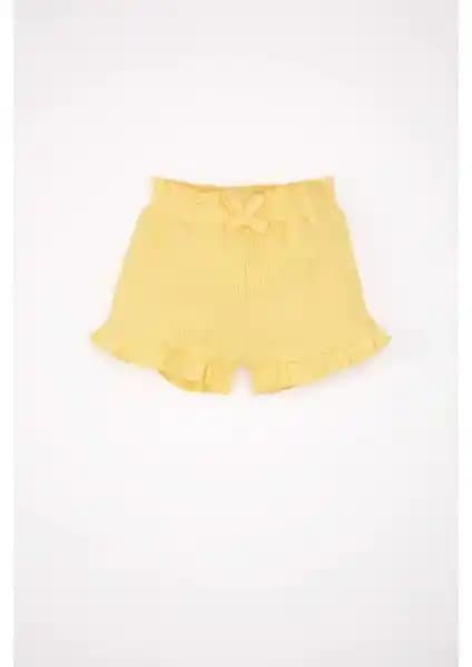 DeFacto Kız Bebek Comfort Fit Waffle Şort: Rahat ve Şık Günlük Giyim Seçeneği