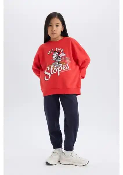 DeFacto Kız Çocuk Beli Paçası Lastikli Cepli Jogger Eşofman Altı Günlük Kullanım İçin