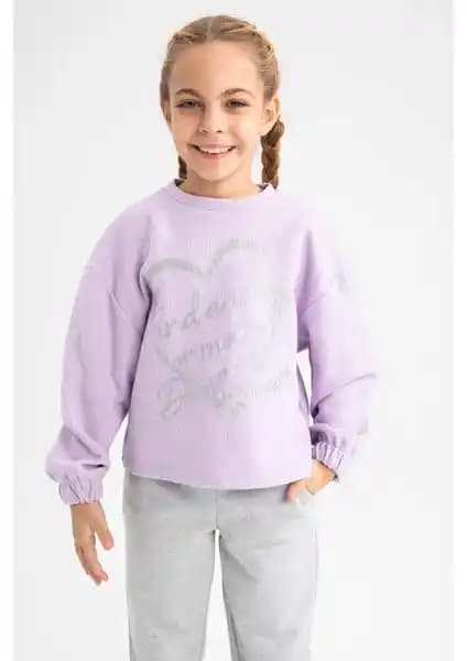 DeFacto Kız Çocuk Crop Bisiklet Yaka Sweatshirt: Şık ve Rahat Günlük Giyim Seçeneği